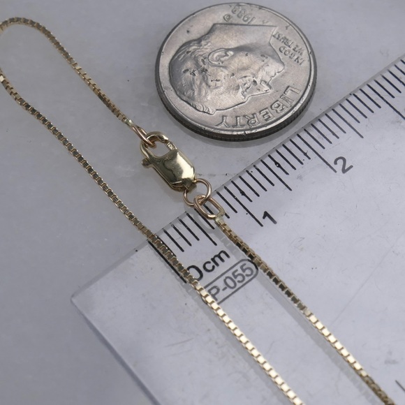 10K Yellow Gold 7" Box Link Bracelet Lobster Clasp .79g - New - Picture 4 of 6